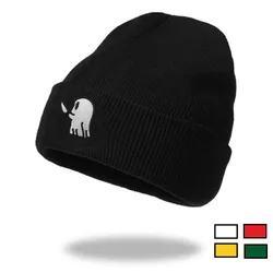 5 Colors Creative Design Ghost with Knife Embroidery Autumn Winter Beanies Skull Hat Hip Hop Crimping Keep Warm Cold Caps W174