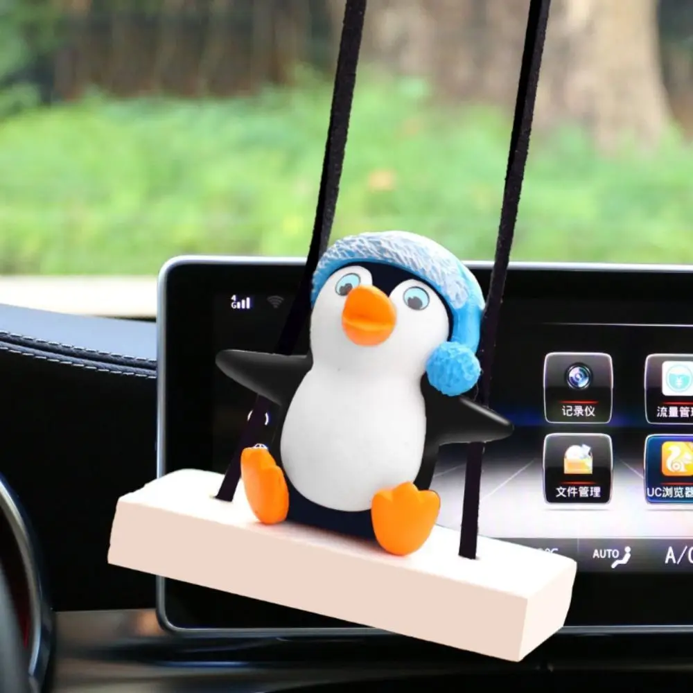 

Swinging Penguin Penguin Car Pendant PVC Micro Landscape Car Penguin Animal Statue Statue Cartoon Swinging Penguin Car Ornament