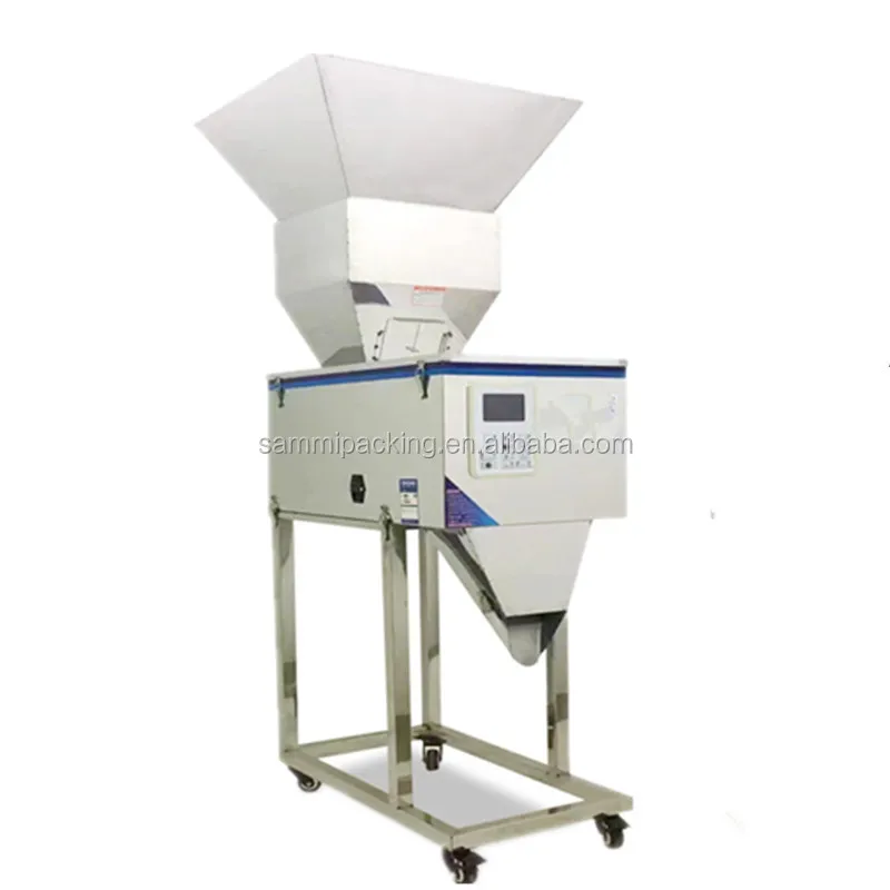 100-5000g Vibration Coffee Bean  Bag Sachet Powder Pouch Semi Automatic Packing Weighing Filling Machine