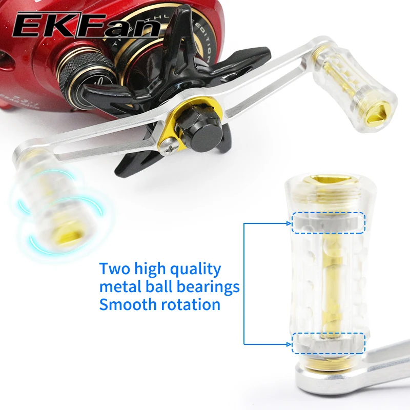 EKFan 80/90/105mm Baitcasting-Angelrolle 7*4/8*5 Universalgelenk mit Acrylknopf Ultraleichter 10g Köderrollengriff – Detail 10