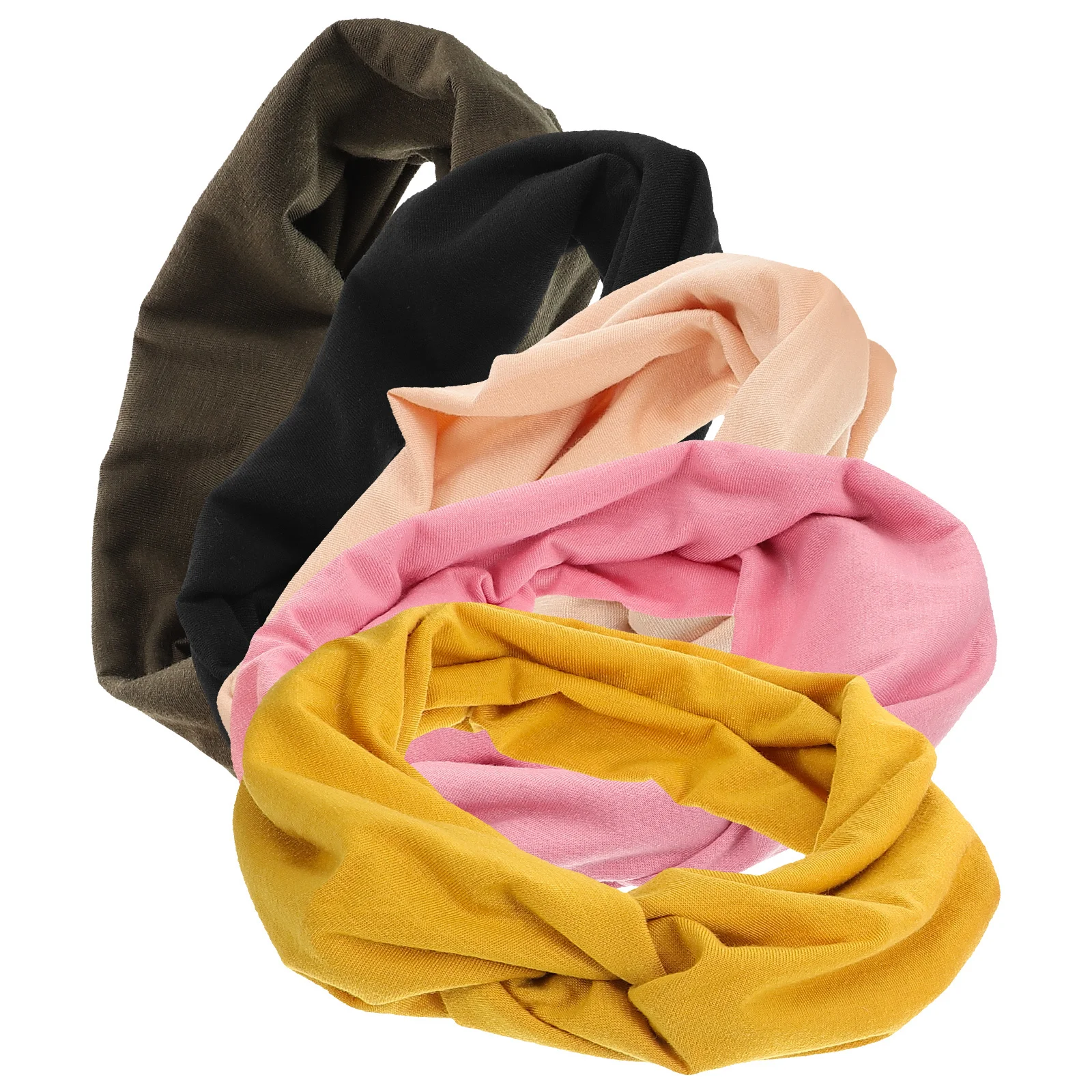 

5Pcs Knotted Yoga Headbands Elastic Fitness Sweat Bands for Women Sports Workout Head Wraps Outdoor Knotted Hair Band