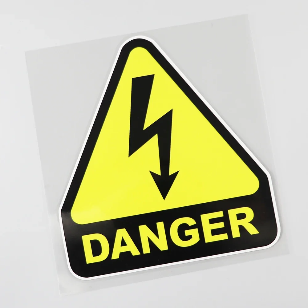 15.4CM×17CM High Voltage Danger Warning Decal PVC for Chrysler Car Decoration Sticker,KK