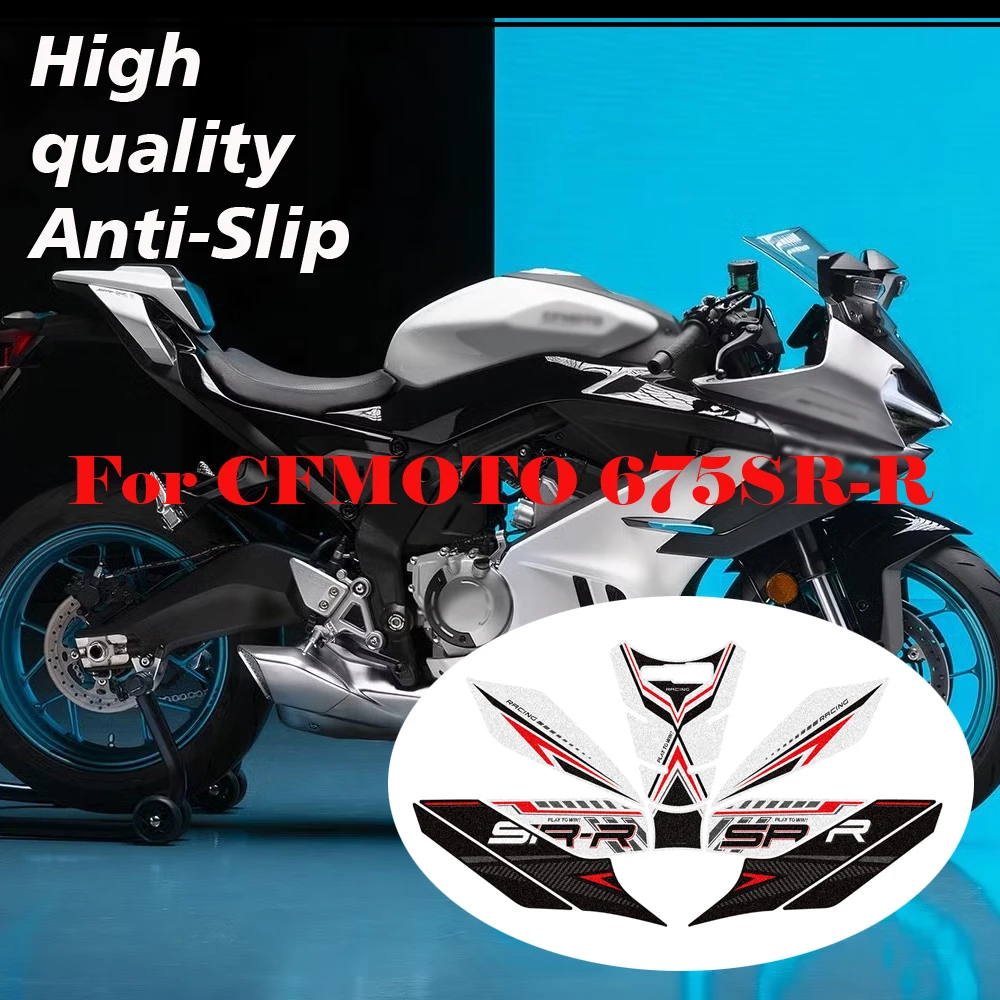 New For CFMOTO 675SR-R 675SRR 675 SR R 675SR Fireblade Tank Pad Cap Grips Gas Fuel Knee Stickers Decals Protector