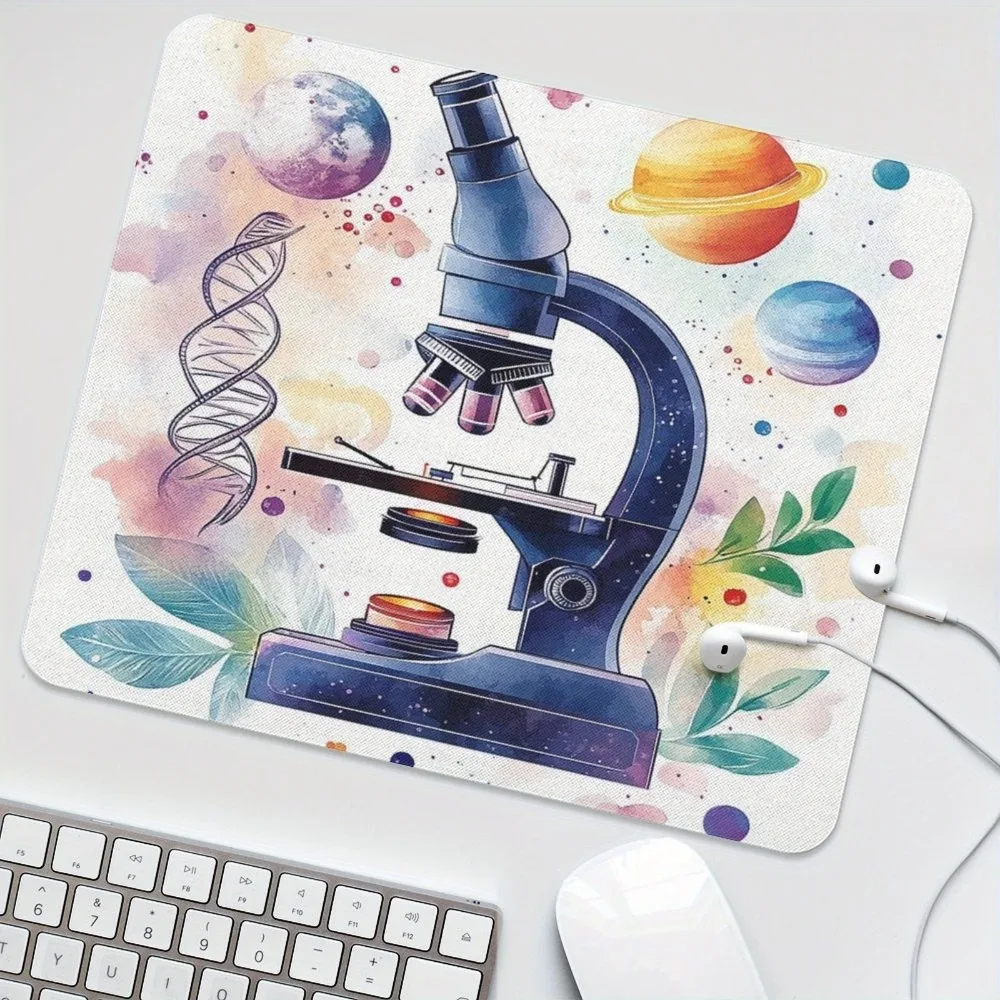 CIFBUY Mouse Pad Small Gaming Mat Non Slip Rubber Microscope DNA Planet Science Art Desk Protector Laptop Office Home Computer