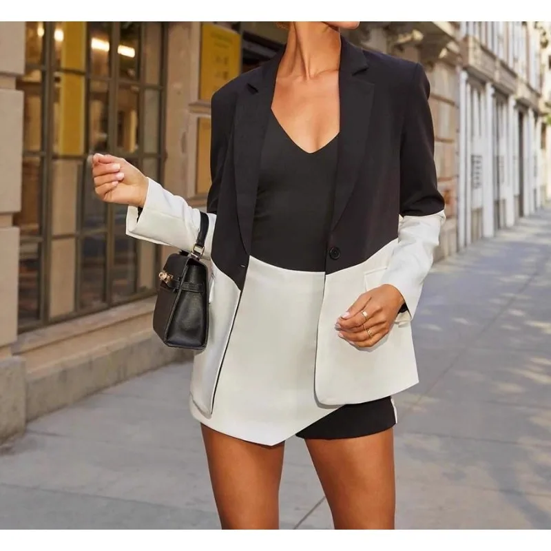 

autumn women's clothing long-sleeved suit two-piece set short cardigan pants fake skirt long-sleeved color matching fashion2025