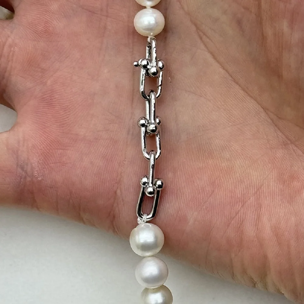 لؤلؤ طبيعي AAAA7-8mm، 8-9mm، بريق جيد، فعالية عالية من حيث التكلفة، طول 130 سم، معقود يدويًا #4