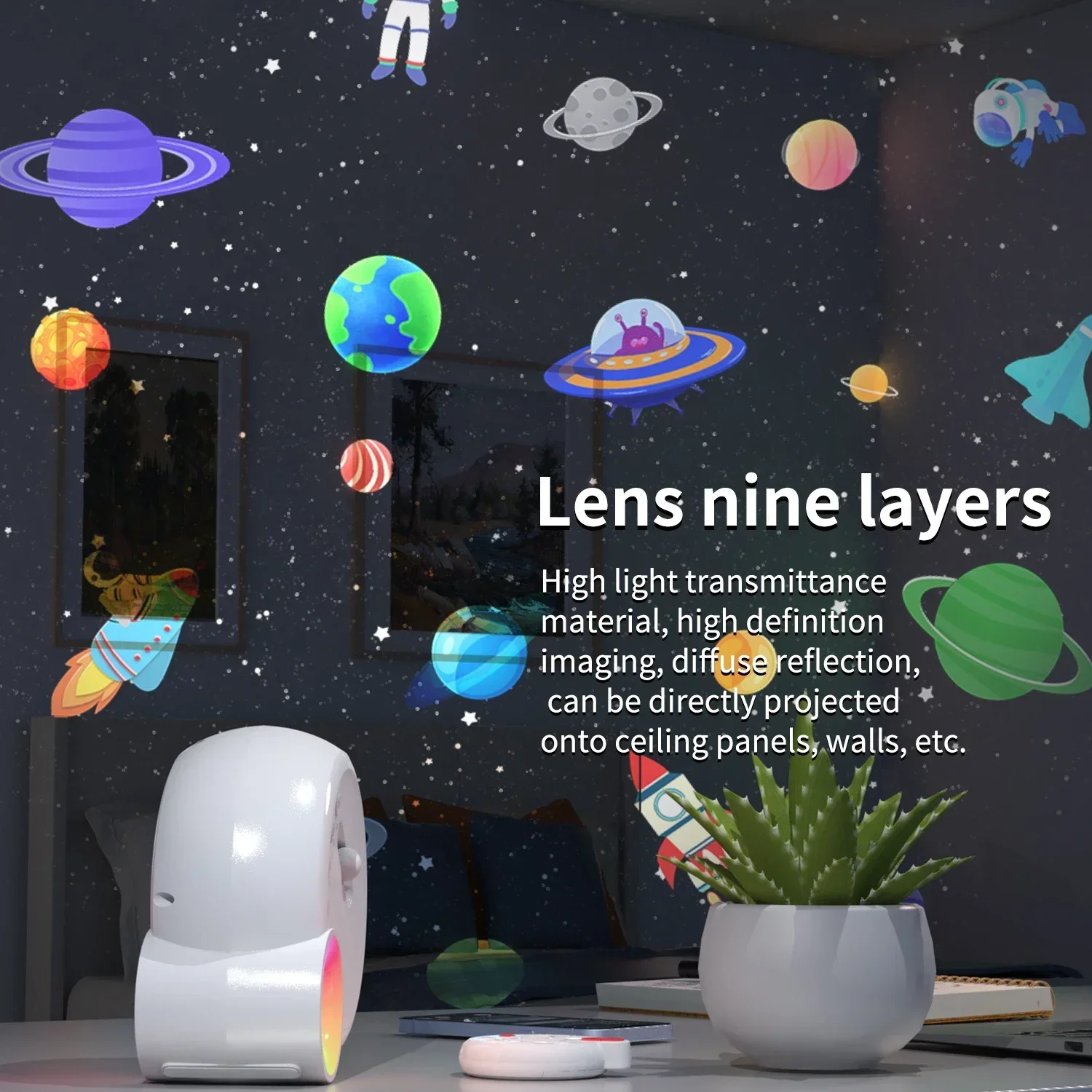 LED Night Light Galaxy Projector Starry Sky Projector Bluetooth Speaker Planetarium Night Lamp For Room Decorative Children Gift