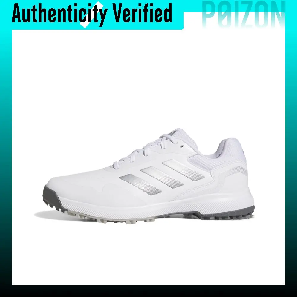 Adidas Traxion Cushioning Slip Resistant Low top Golf Shoes Men's White Silver IH2247