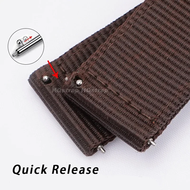 나일론 스트랩 캔버스 시계 밴드, 편안한 손목 밴드, 남녀공용 스포츠 벨트, 퀵릴리즈 팔찌, 18mm, 20mm, 22mm, 24mm