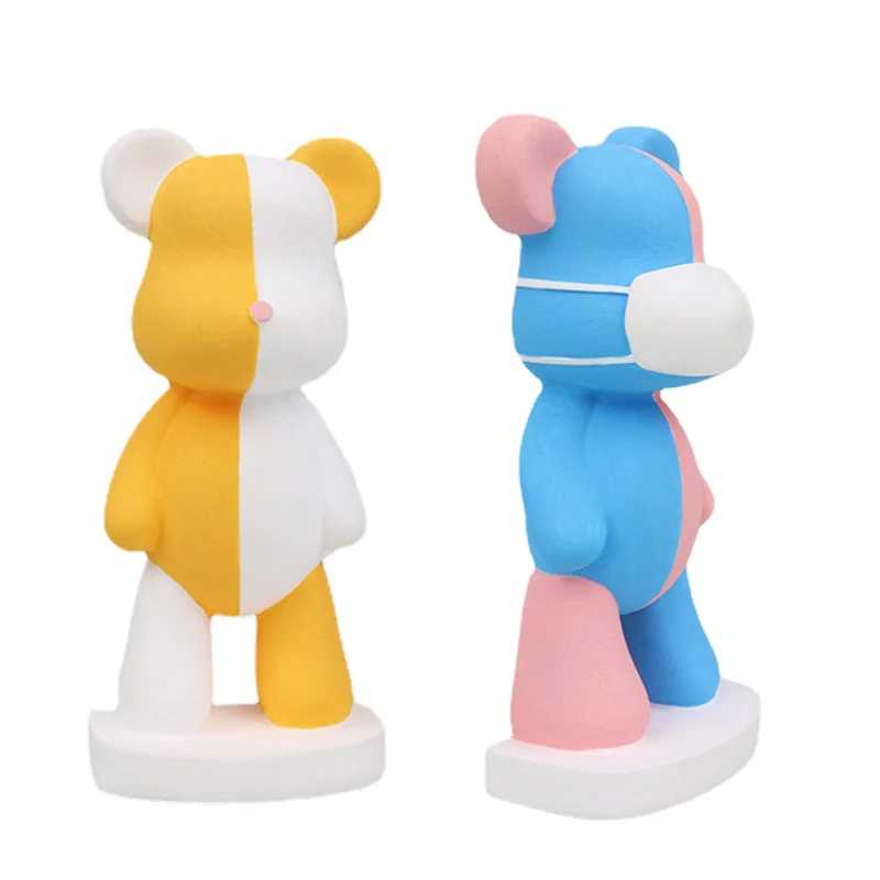 Moule à bougie en silicone ours dessin animé 3D, kit de cuisson de cubes de glace, masque mignon, plâtre de Regina, outil exécutif en résine, gâteau au chocolat bricolage