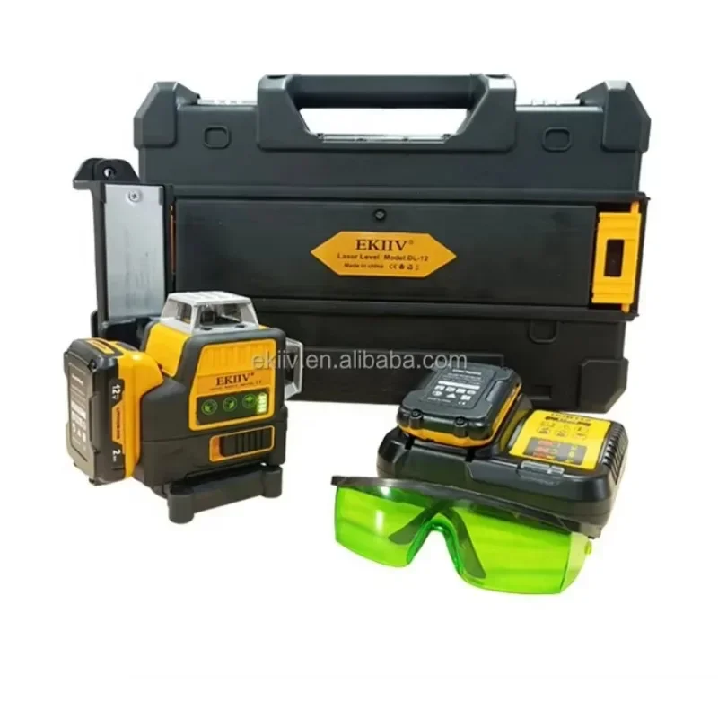 

Ready To Ship Factory high accuracy infrared ray 12 line wall and ground-level spirit level 4D all-around wall laser level