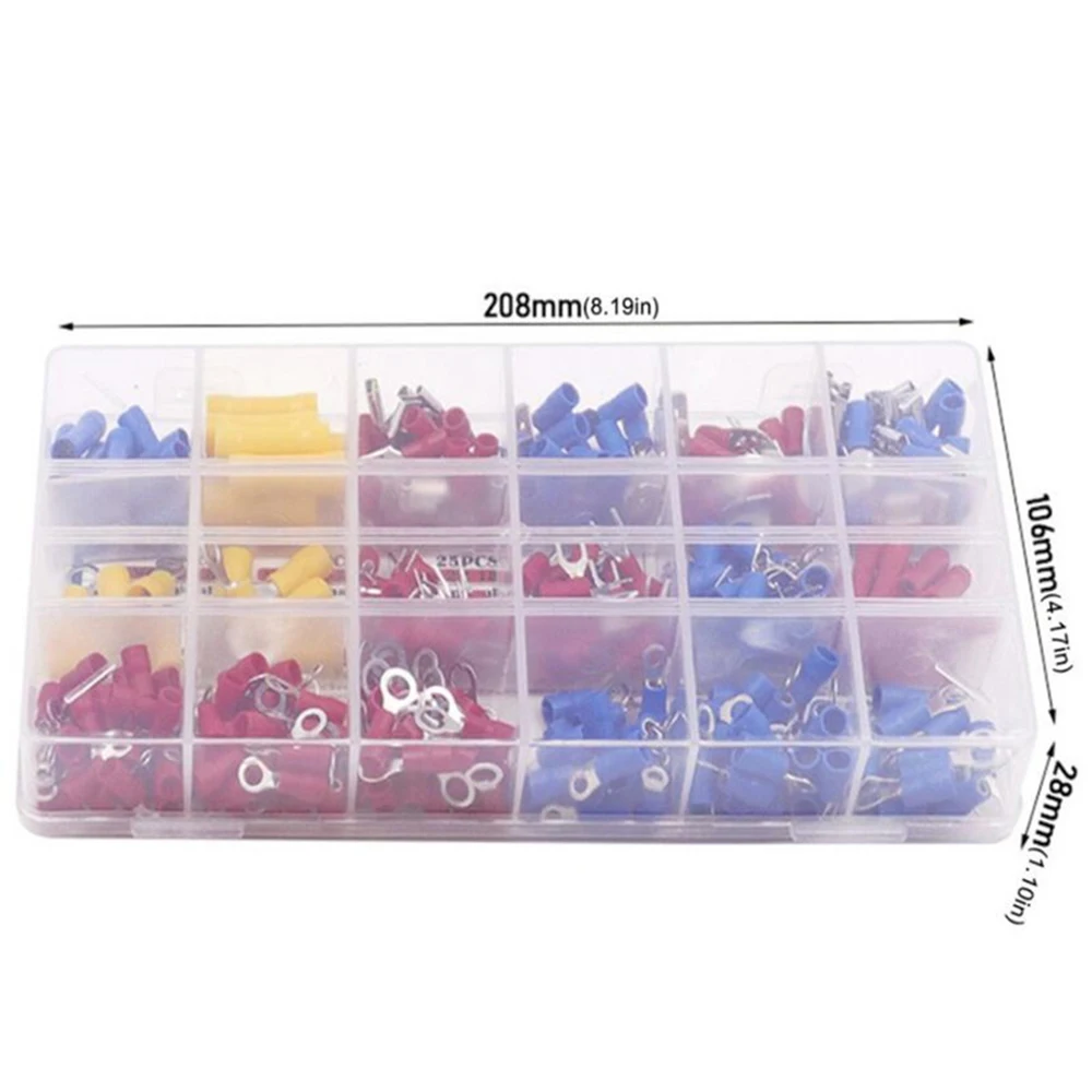 300PCS Cold Pressed Terminals OT/UT Circular Fork Shaped Shovel Shaped Wiring Terminals, Automotive Wire connector Kit