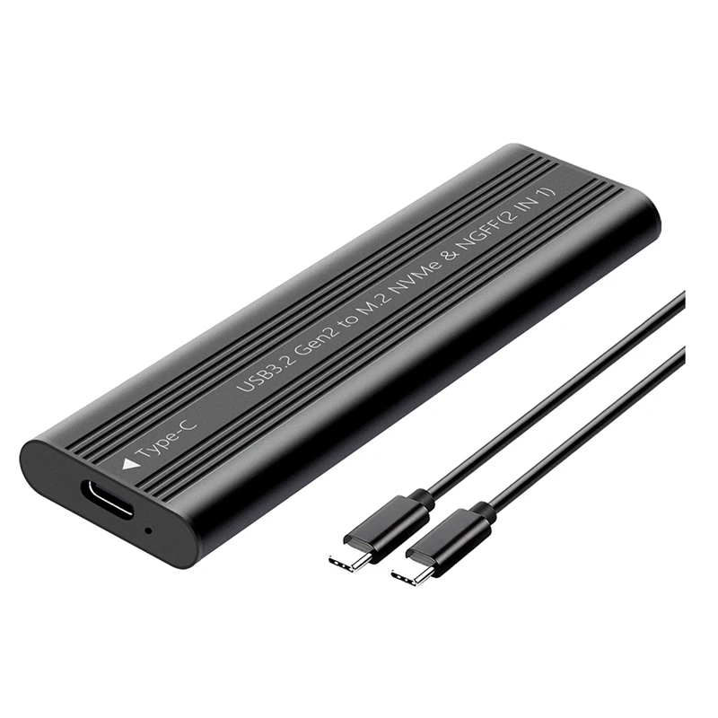 

M.2 SATA NVME SSD Enclosure Tool-Free USB3.2 Type C 20Gbps External Solid State Enclosure Adapter For 2280/2260/2242/2230 SSD