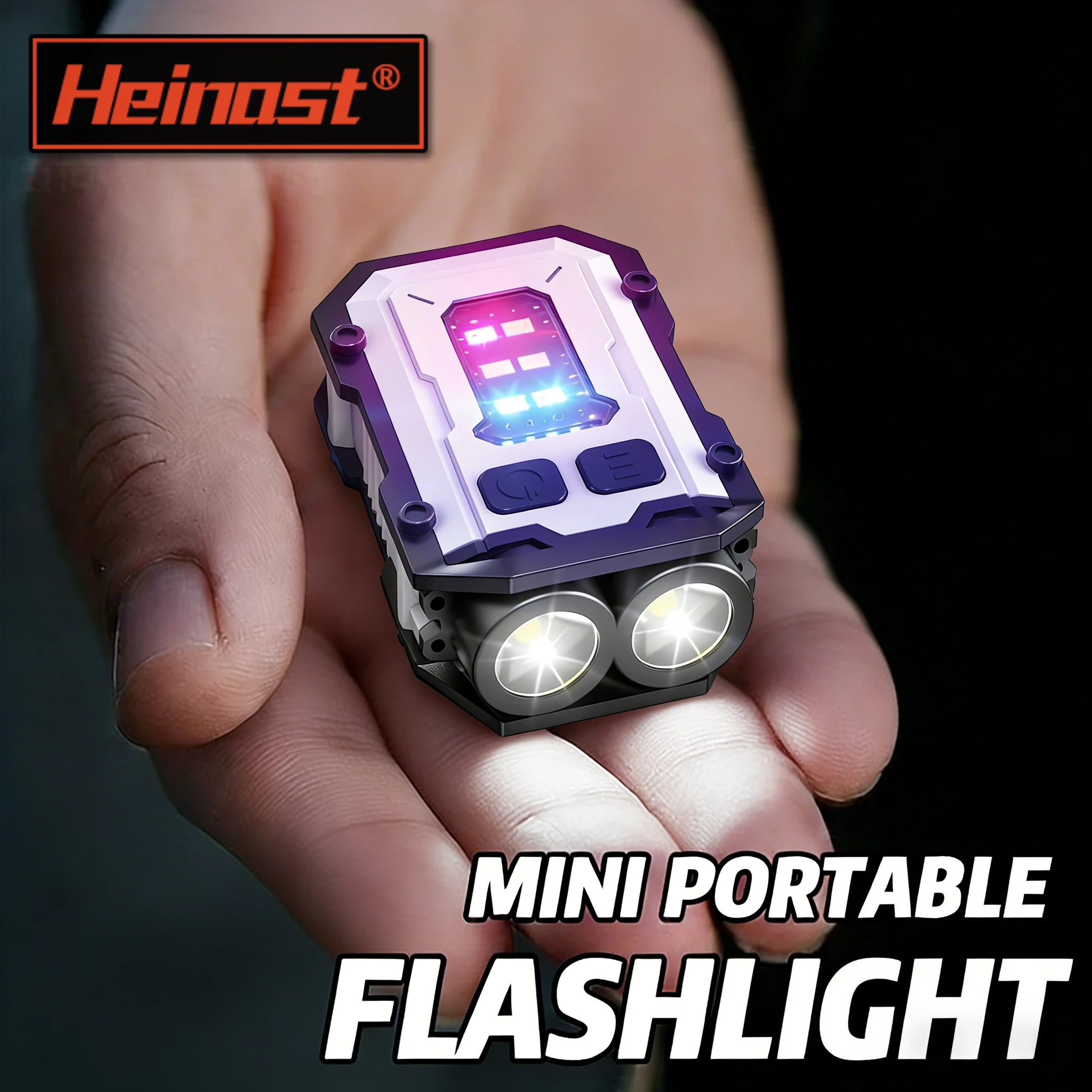 

Powerful EDC Defense Flashlight, Super Bright Magnetic Pocket Torch, USB Rechargeable Mini Keychain Light Portable for Outdoor