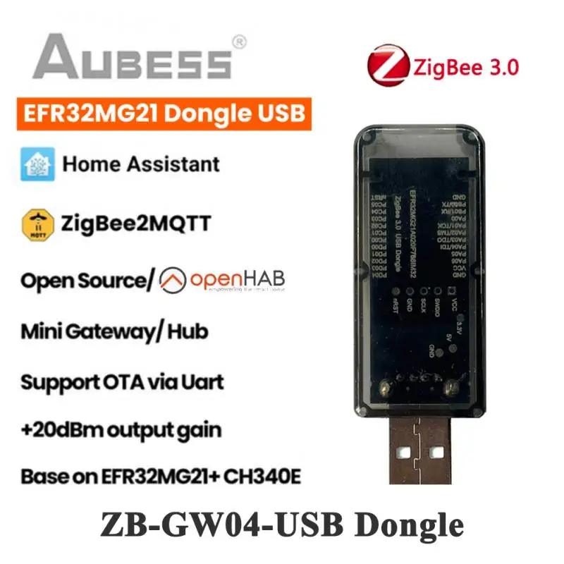 ZigBee 3.0 Silicon Labs Mini EFR32MG21 Gateway Hub Open Source universale modulo Chip Dongle USB ZHA NCP Home Assistant openHAB