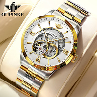 OUPINKE 3190 Hollowed Automatic Mechanical Watch for Men Swiss Certificated Brand Men's Watches Luxury Waterproof Man Hand Clock