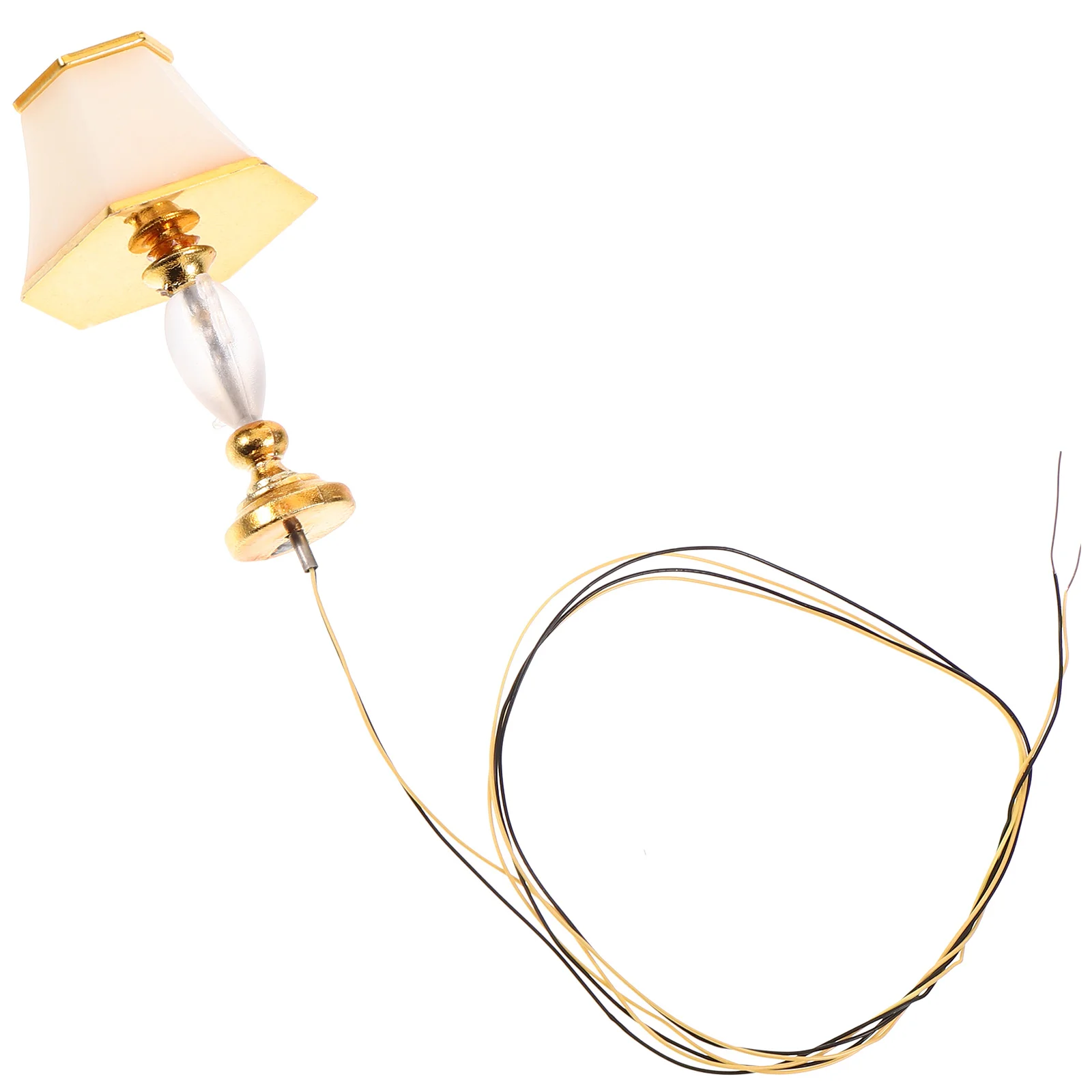 Stehlampe Puppenhaus Tisch Nachttischlampe Miniatur Ornament Zart für LED Goldene dekorative Möbel