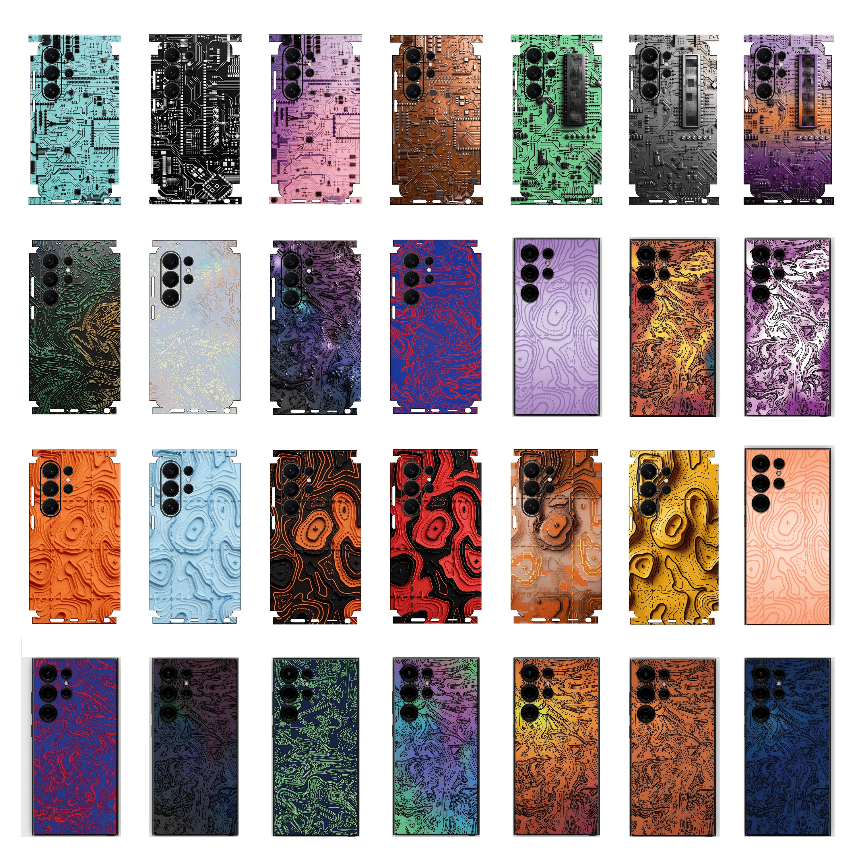 Wrap Skin for Samsung Galaxy S26 S25Ultra Plus S23 S24Ultra Back Screen Protector Cover Wrap Stones Sticker