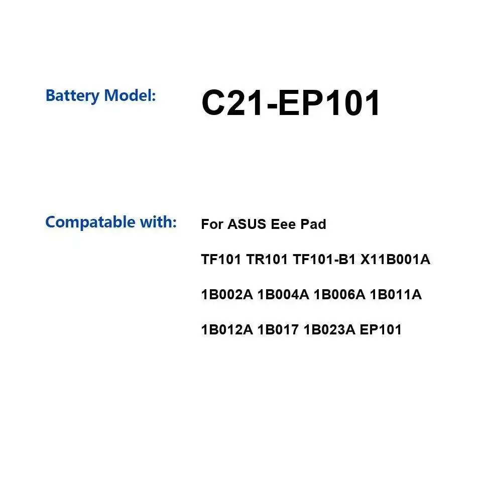 

Аккумулятор C21-EP101 3300 мАч для Asus Eee Pad TF101 TR101 TF101-B1 X11B001A 1B002A 1B004A 1B006A 1B011A 1B012A 1B017 1B023A EP101