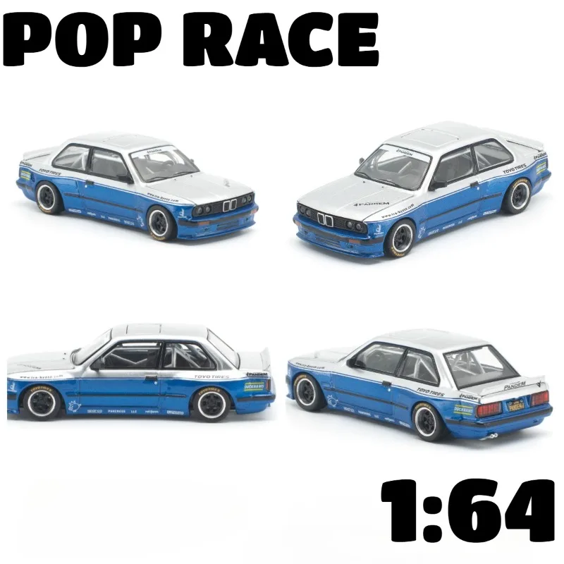 POP RACE 1:64 BMW M3 E30 PANDEM Rocket Rabbit Modified Die Casting Alloy Car Model, a favorite collectible souvenir for men.