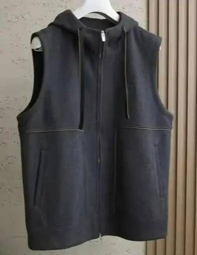 

Italian LP autumn and winter stand-up collar European and American old money style casual simple sleeveless vest jacket