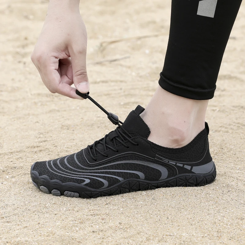

Black Five Finger Barefoot Water Shoes Quick Dry Anti-Slip Aqua Shoes for Men & Women Outdoor Beach Swim Wading Hiking Surfing