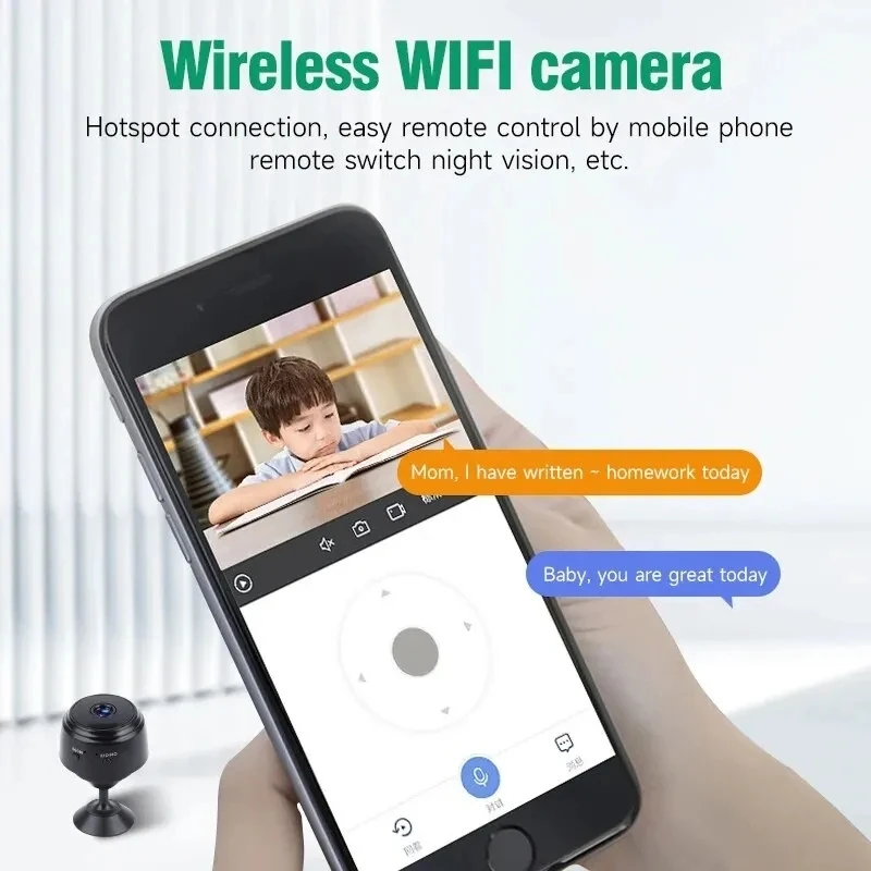 A9 กล้อง HD เครือข่ายไร้สาย WiFi Mini กล้องเฝ้าระวังไร้สาย 1080p กีฬากลางแจ้ง Night Vision กล้องอินฟราเรดวิดีโอ