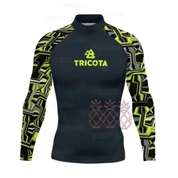 Traje de baño de manga larga para hombre, ropa de buceo con protección UV, camisetas de surf, deportes acuáticos, natación