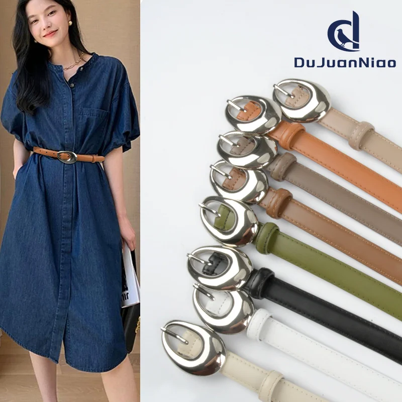 

100% genuine real leather New Versatile Women's Belt Genuine Leather Korean Dress Suit Jeans Simple Texture Women