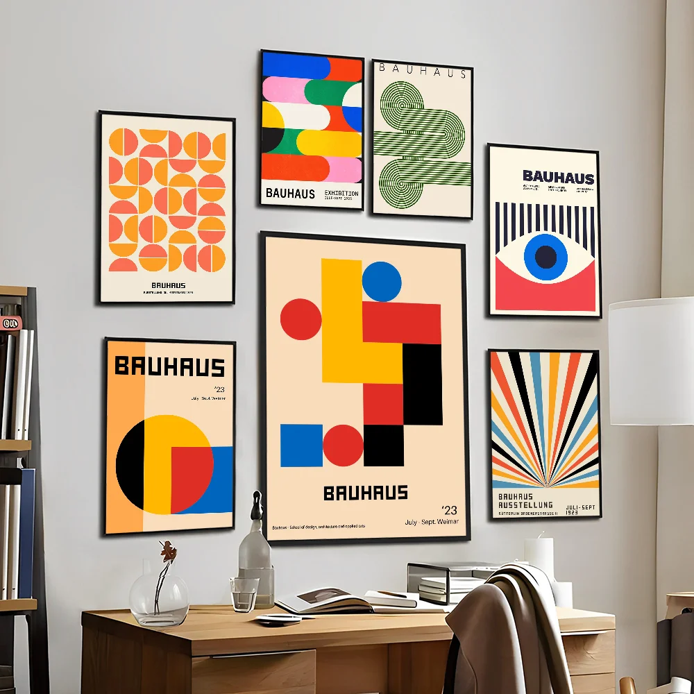 Century Modern Bauhaus Good Quality Prints and Posters Waterproof Paper Sticker Coffee House Bar Posters Wall Stickers