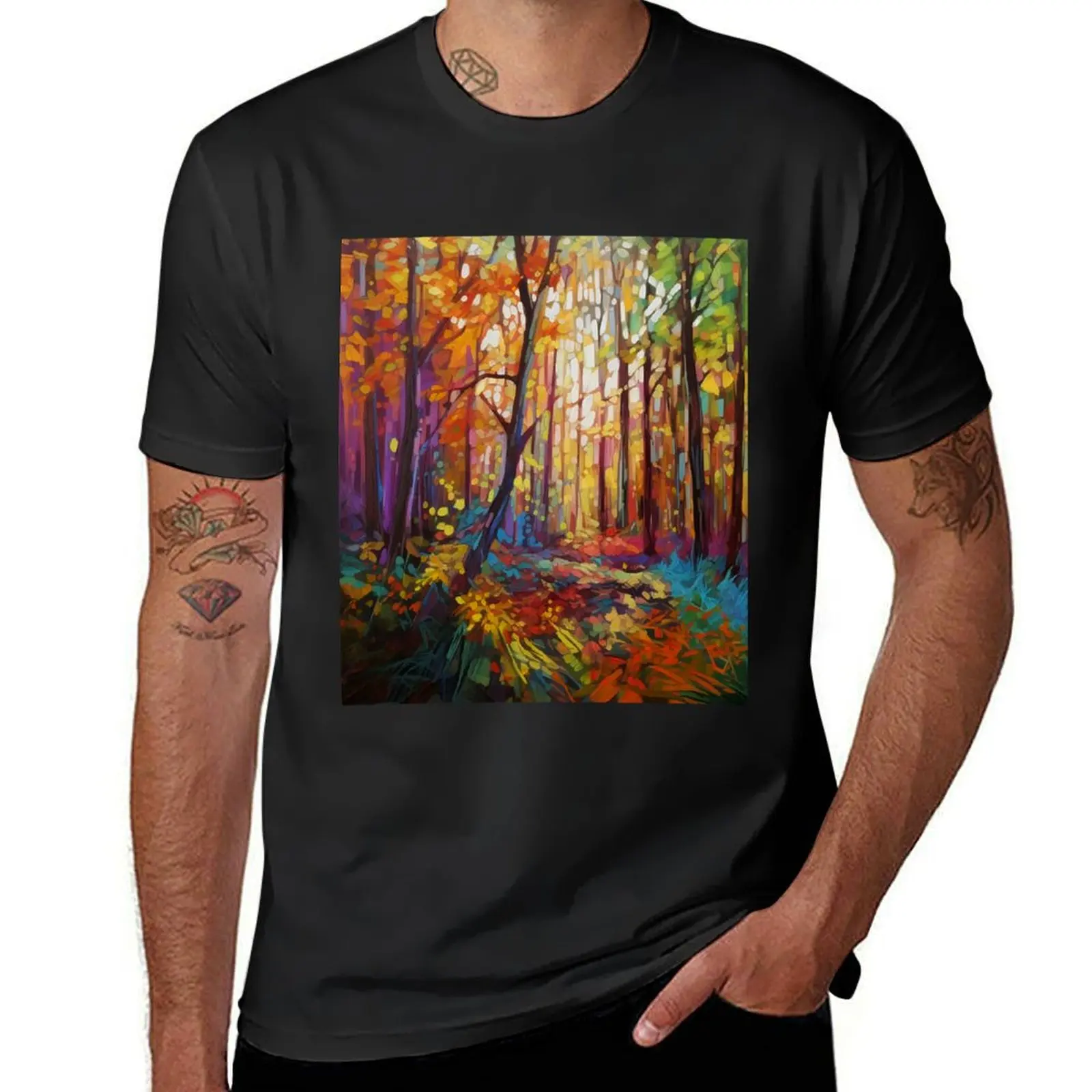 Impressionistic woods painting 6 T-Shirt tees anime clothes shirts graphic tees sublime plain black t shirts men