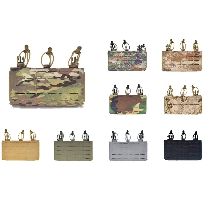 

Tactical Laser Cut Mag Pouch Triple Plate Carrier Magazine Pouch Multicam Airsoft Molle Front Panel Mag Bag Gear