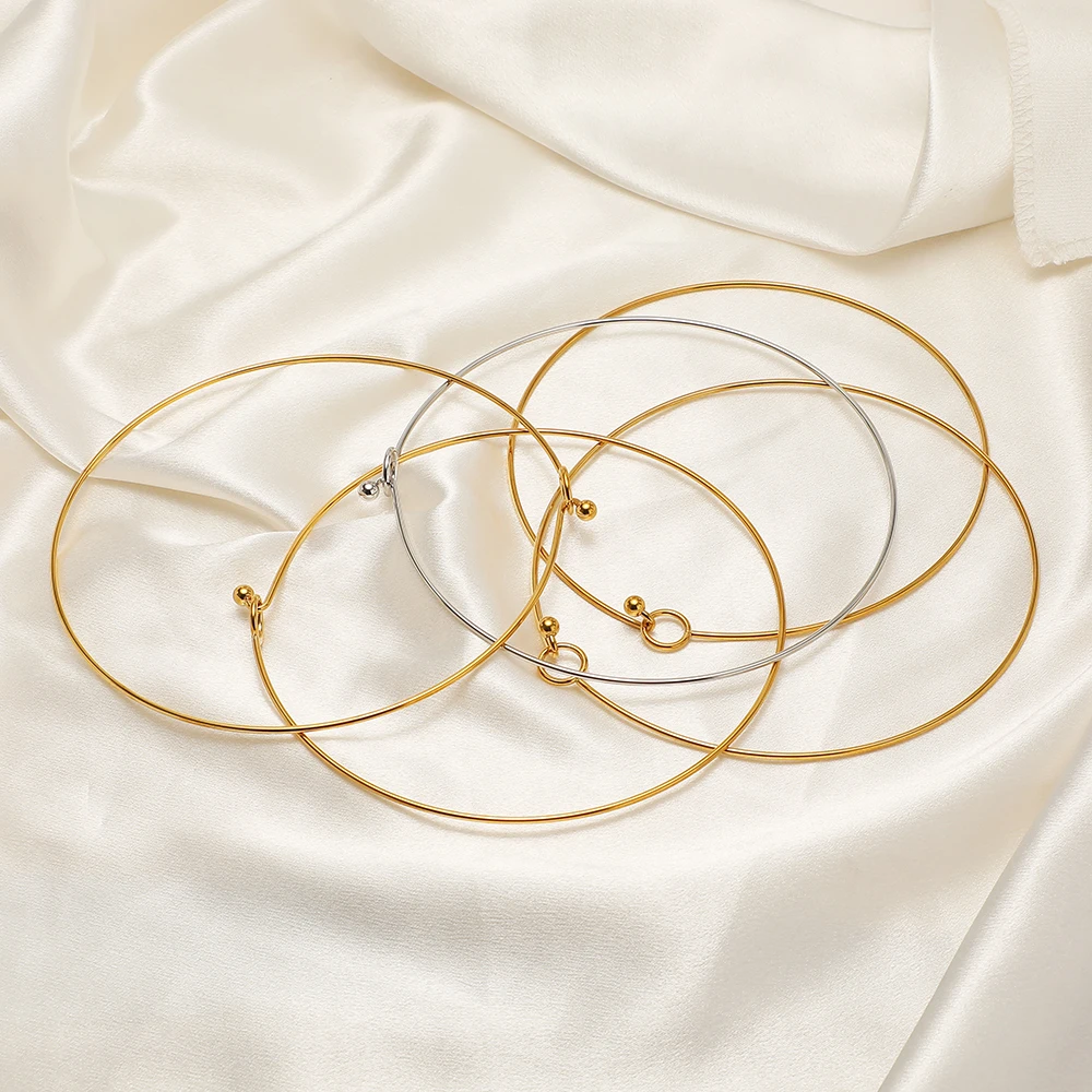 1 Stück Gold Edelstahl Drahtkette Halskette mit Runden Perlen und Kugel-Endkappe, Handgefertigt für DIY Schmuckherstellung Zubehör – Detail 6