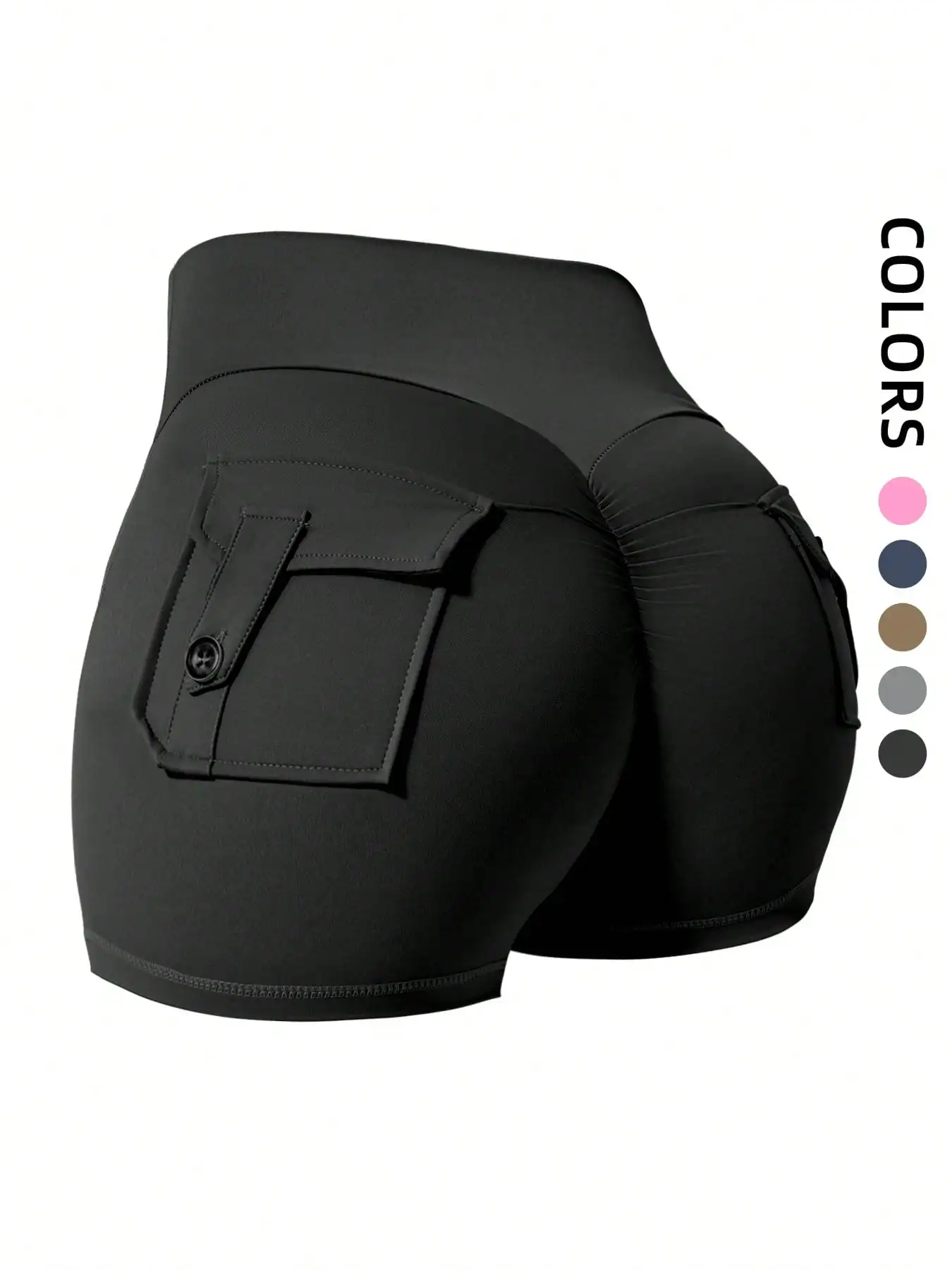 

Компрессионные шорты с высокой талией и карманами