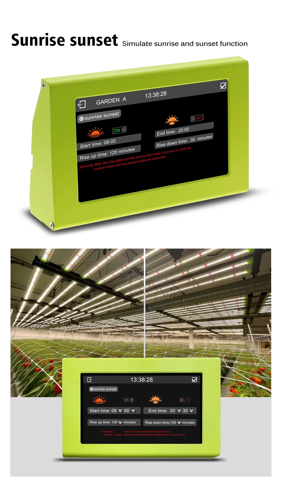 Intelligenter Controller für Pflanzenlampen, Terminal-Steuerungssystem für Pflanzenlampen, 7-Zoll-Touchscreen, Dual 4-Kanal, Mehrkanal-Dimmung – Detail 4