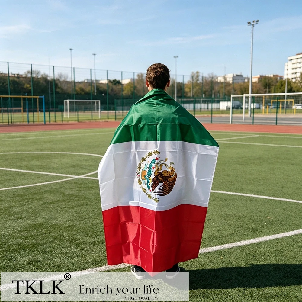 

1pc Polyester Flag Cape(Mexico), Perfect for Parade, Weddings, Holiday Parties, Graduations - Durable & Lightweight