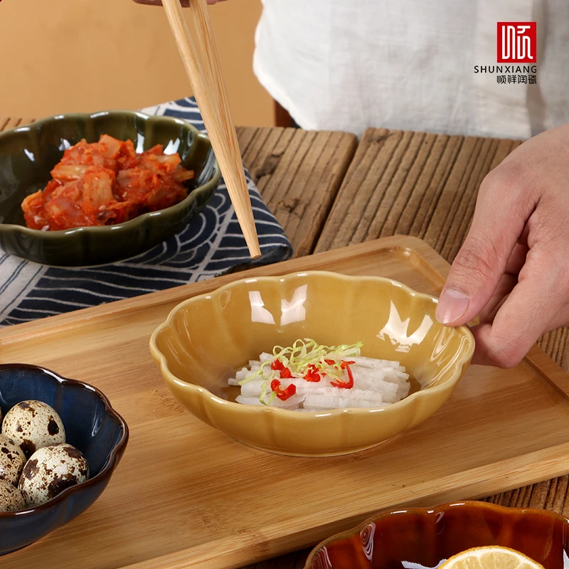 SOLECASA 花柄ディナープレート4枚セット、カラフルなレースエッジ装飾食器、家庭用