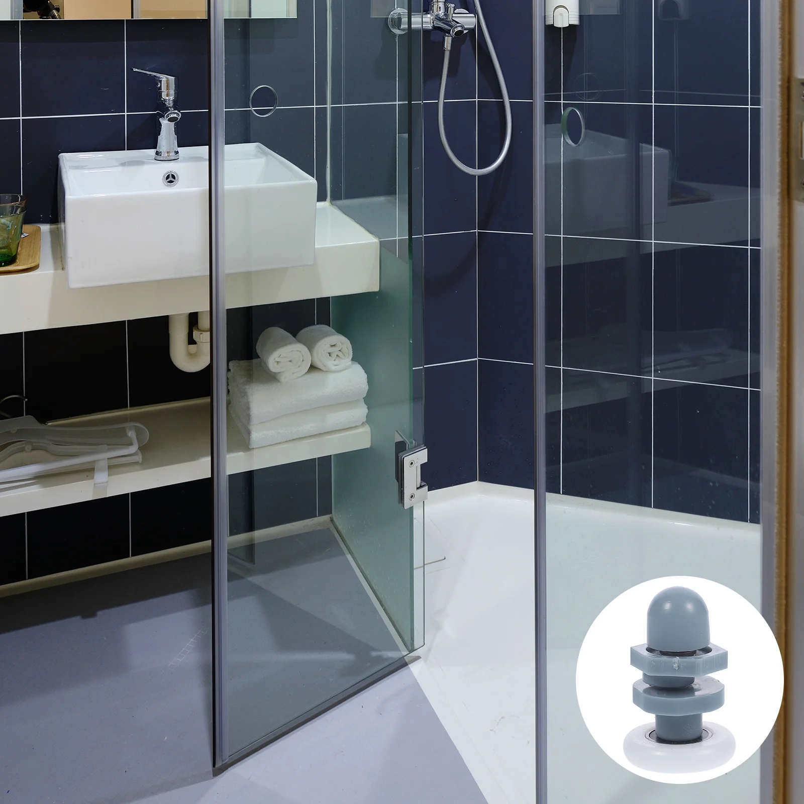 

8Pcs Lightweight Circular Arc Bathroom Glass Door Pulley Roller Wheels Scientific Design Portable Installation