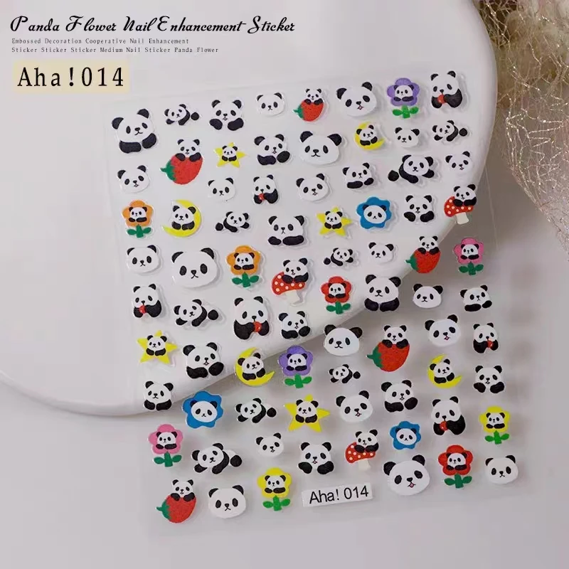 

1 sheet Cute Panda nail sticker Cute animal cartoon nail glue back decal decorative decorative small pattern