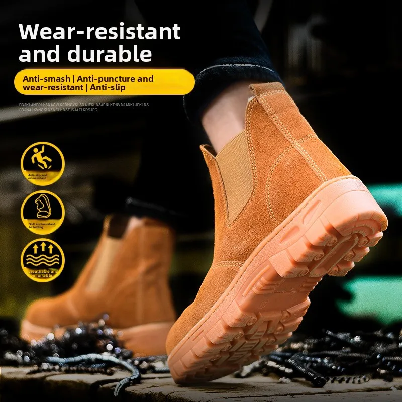 รองเท้าป้องกันแรงกระแทก ระบายอากาศได้ดี รองเท้าป้องกันแรงกระแทก รองเท้าบู๊ทเชื่อม รองเท้าน้ำหนักเบาและปลอดภัยสำหรับฤดูร้อน