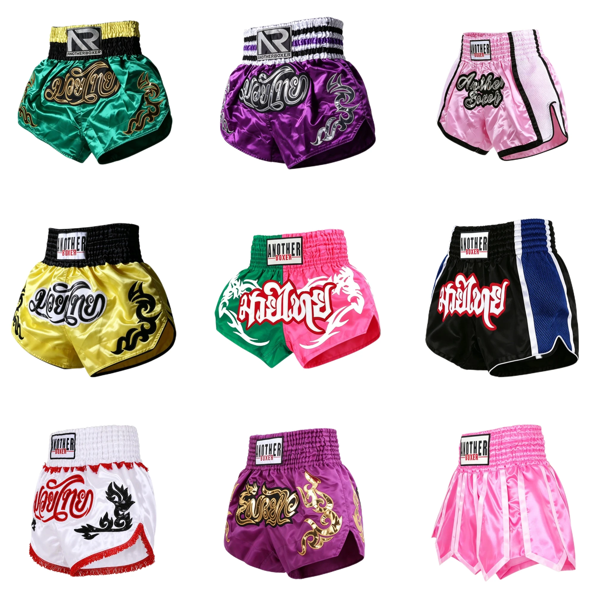 Athletics Muay Thai Shorts Kickboxing Boxing Trunks for Men Women Kids Satin Fight Shorts for Sparring Training & Competition