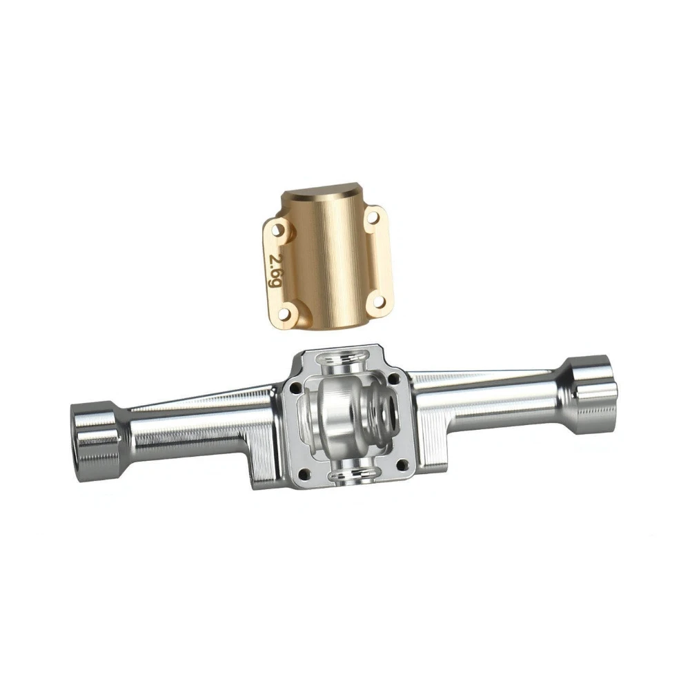 Carcasa de Eje Trasero de Aluminio Hot Racing HR con Cubierta de Diferencial de Latón para Axial SCX30 1/30 RC Crawler AXI-2048 AXI-2261 Piezas de Mejora