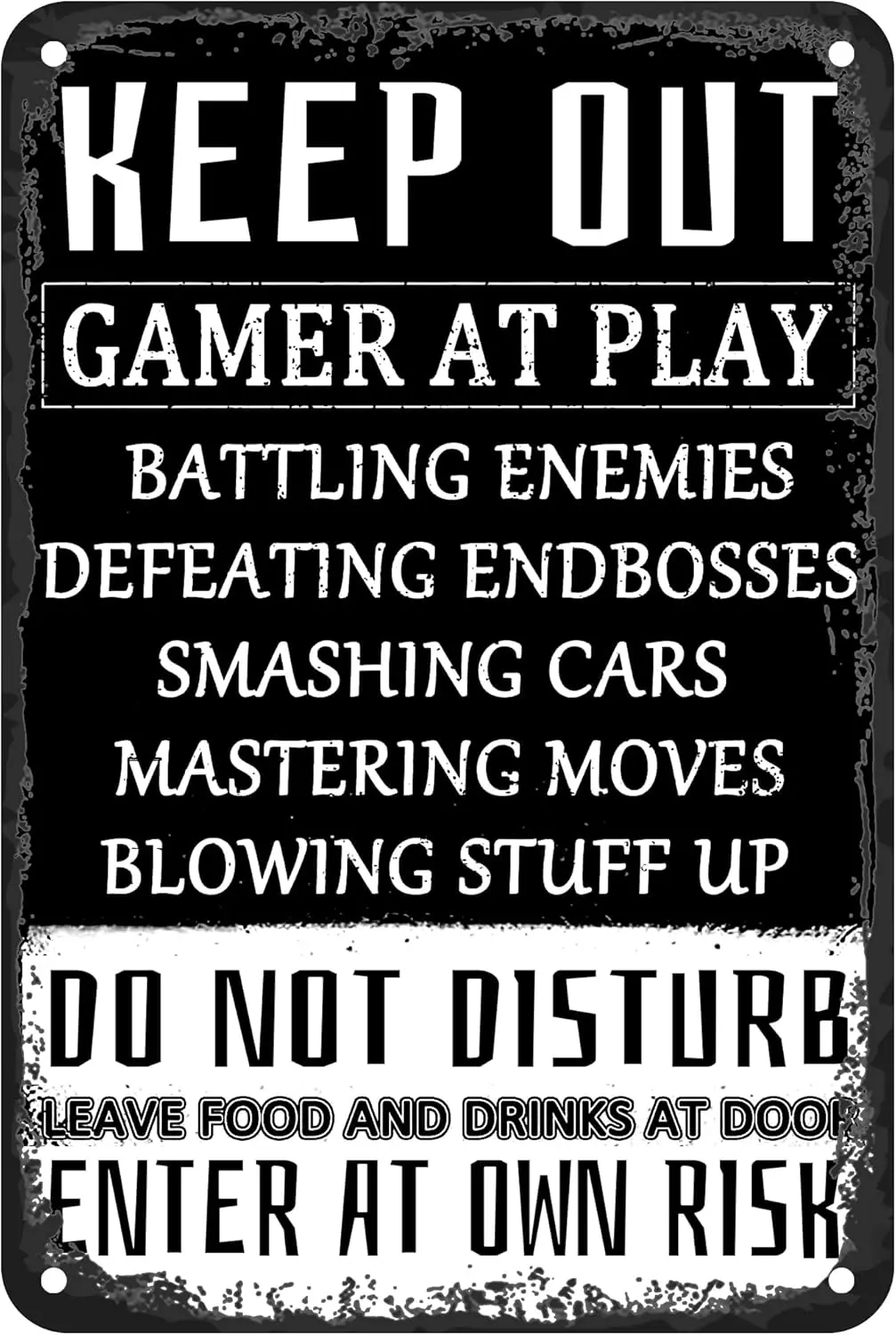 Keep Out Signs For Bedroom Door Warning Sign Funny Wall Art Tin Signs Gamer Wall Art Gamer Accessories For Men Keep Out Sign 12