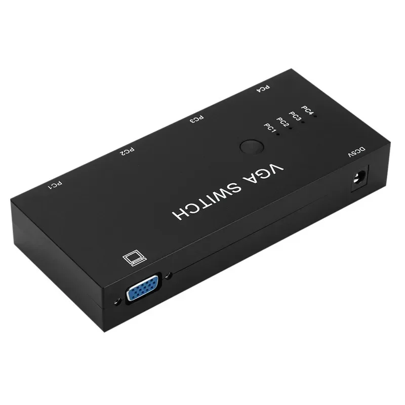 1080P 4 In 1 Out VGA Switch, Four Cut One Out VGA Audio Video Converter for Computer, Projector, Set - top Box, Notebooks