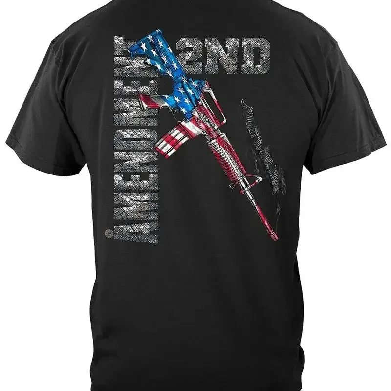 Ar15 Second Amendment Flag 2nd 100 Cotton Black T Shirt