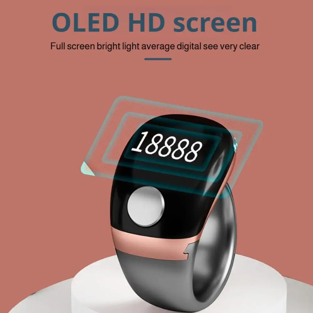 

Умный счетчик-тасбих Zikr с OLED-дисплеем, сменным держателем, напоминанием о времени молитвы, вибрацией, водонепроницаемый V5T8
