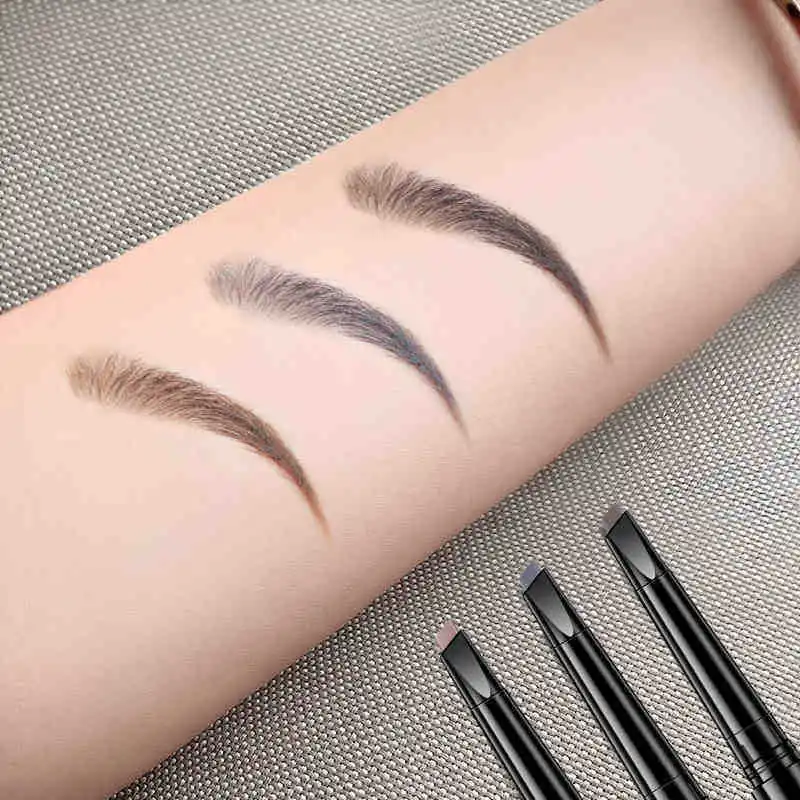 LjекDouble Ended Augenbrauenstift Augenbrauenpuder Wasserdicht Beständig Langlebig Nicht leicht zu verschmieren Augenbrauenpinsel Make-up Färbung