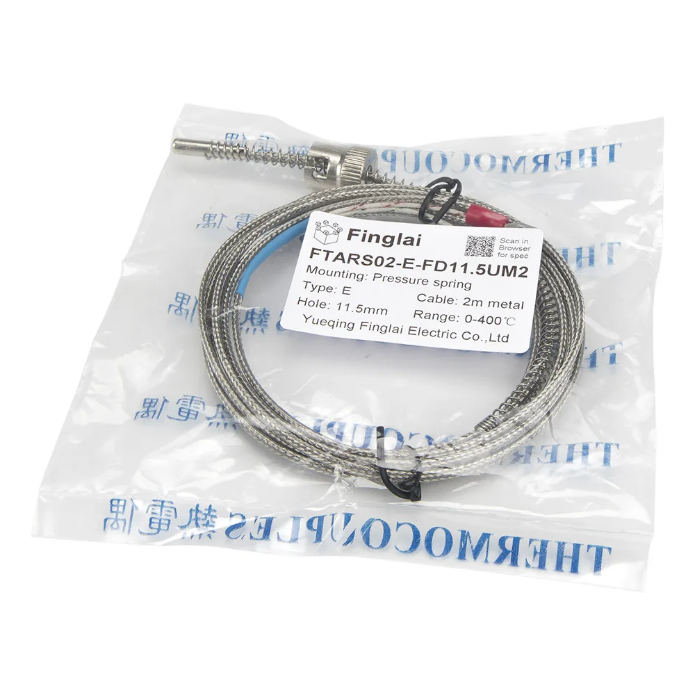 FTARS02 K E J type 2m metal screening cable 11.5mm hole diameter adjustable bayonet cap thermocouple temperature sensor