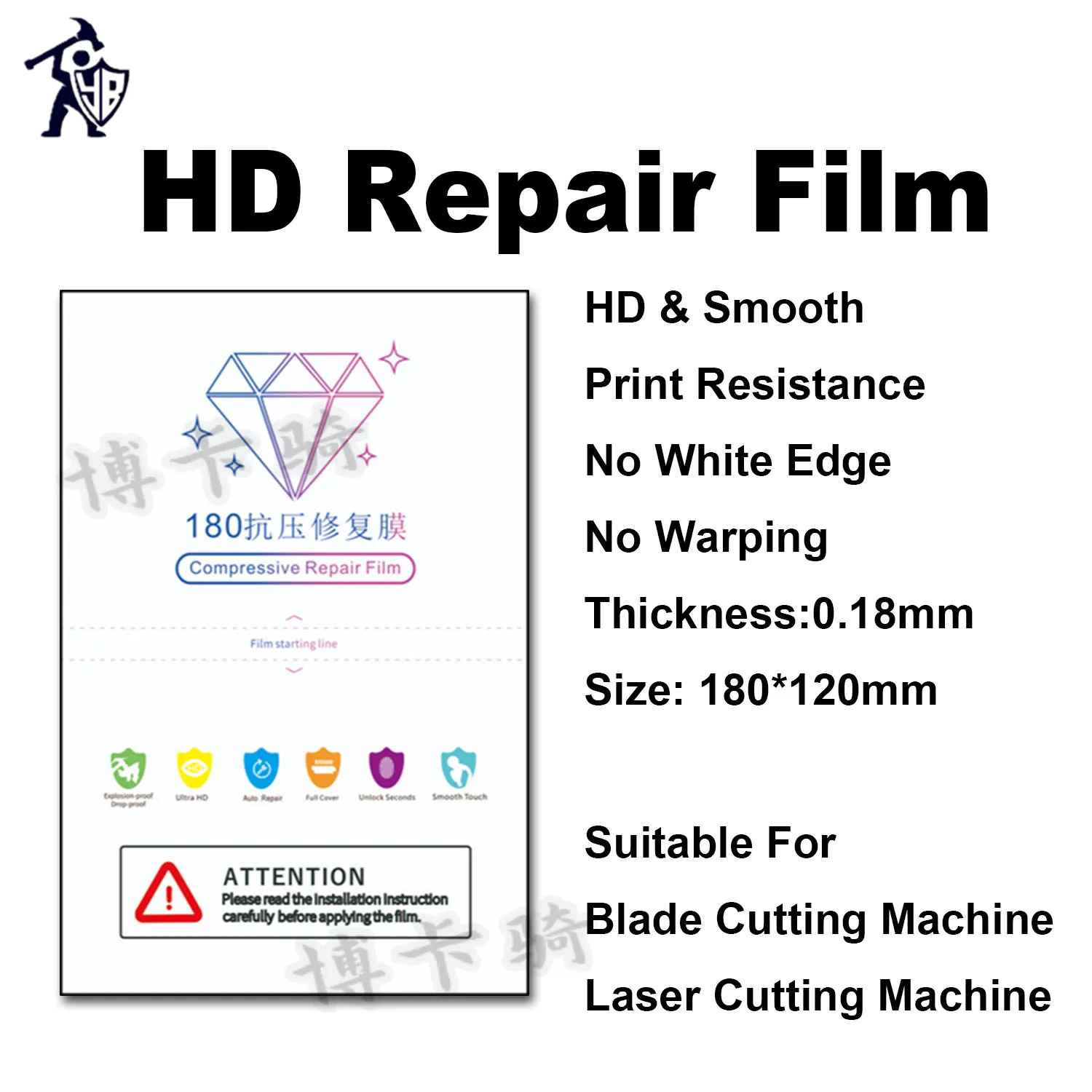 50pcs 180 HD Compression Repair EPU Anti-scratch Hydrogel Film For All Mobile Phone Curved Screen Protector For Cutting Machine