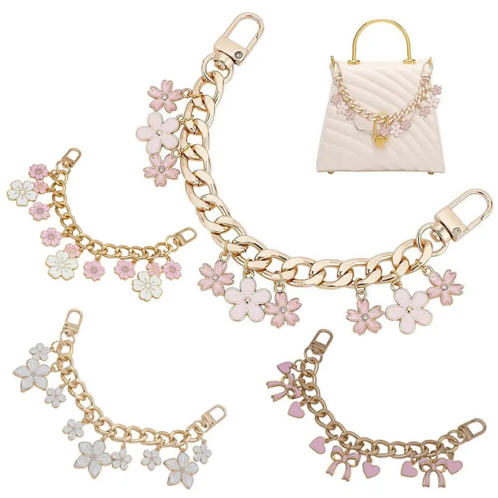

Cherry Blossom Bag Pendant Wristband Lanyard For Beach Bag Fashion Phone Charms Bag Extension Strap Crossbody Bag Accessories